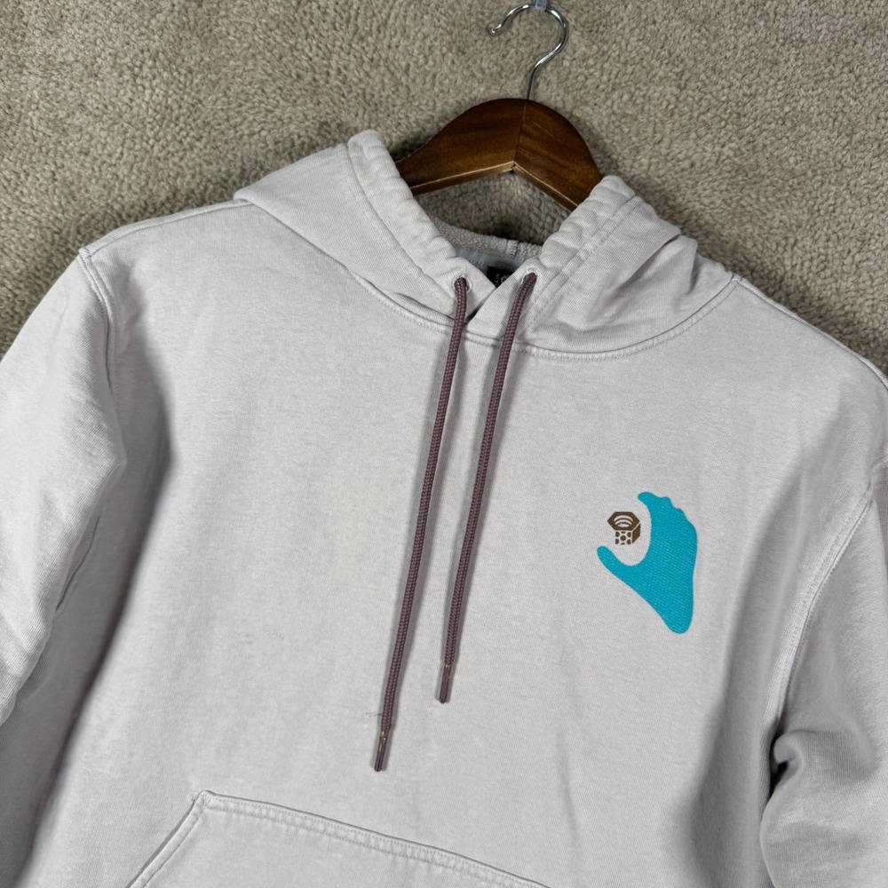 Mountain Hardwear Hoodie Womens Medium Grey Climbing Graphic Pullover Sweatshirt